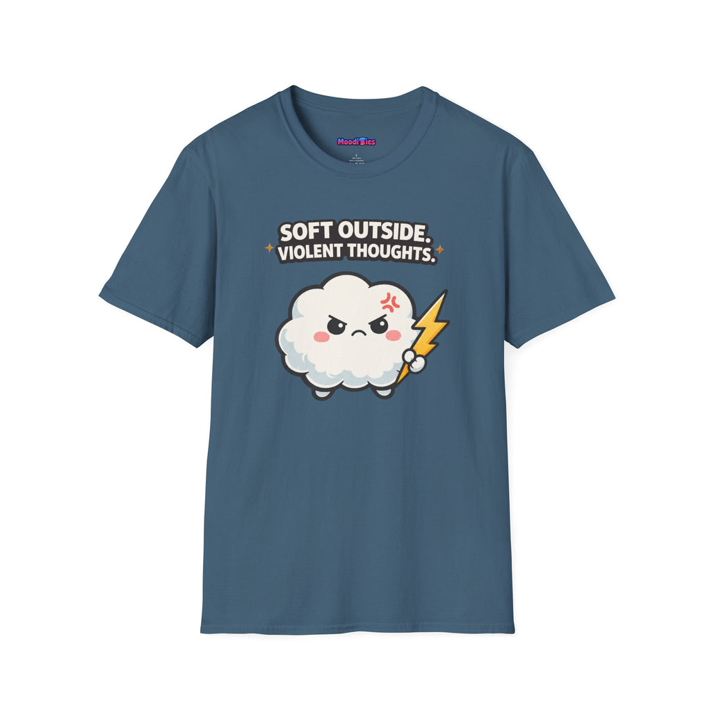 "Soft Outside. Violent Thoughts" Angry Cloud T-Shirt