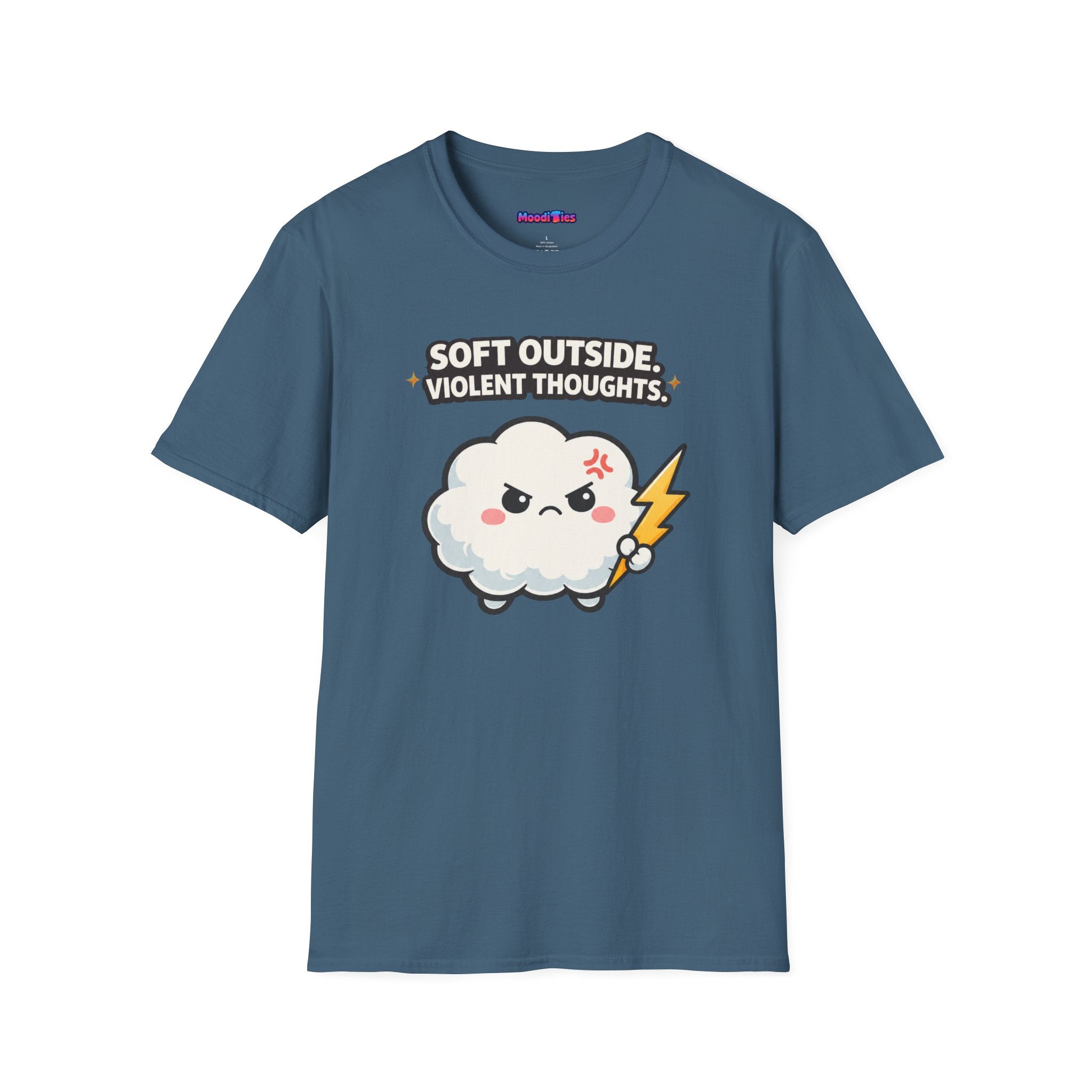"Soft Outside. Violent Thoughts" Angry Cloud T-Shirt