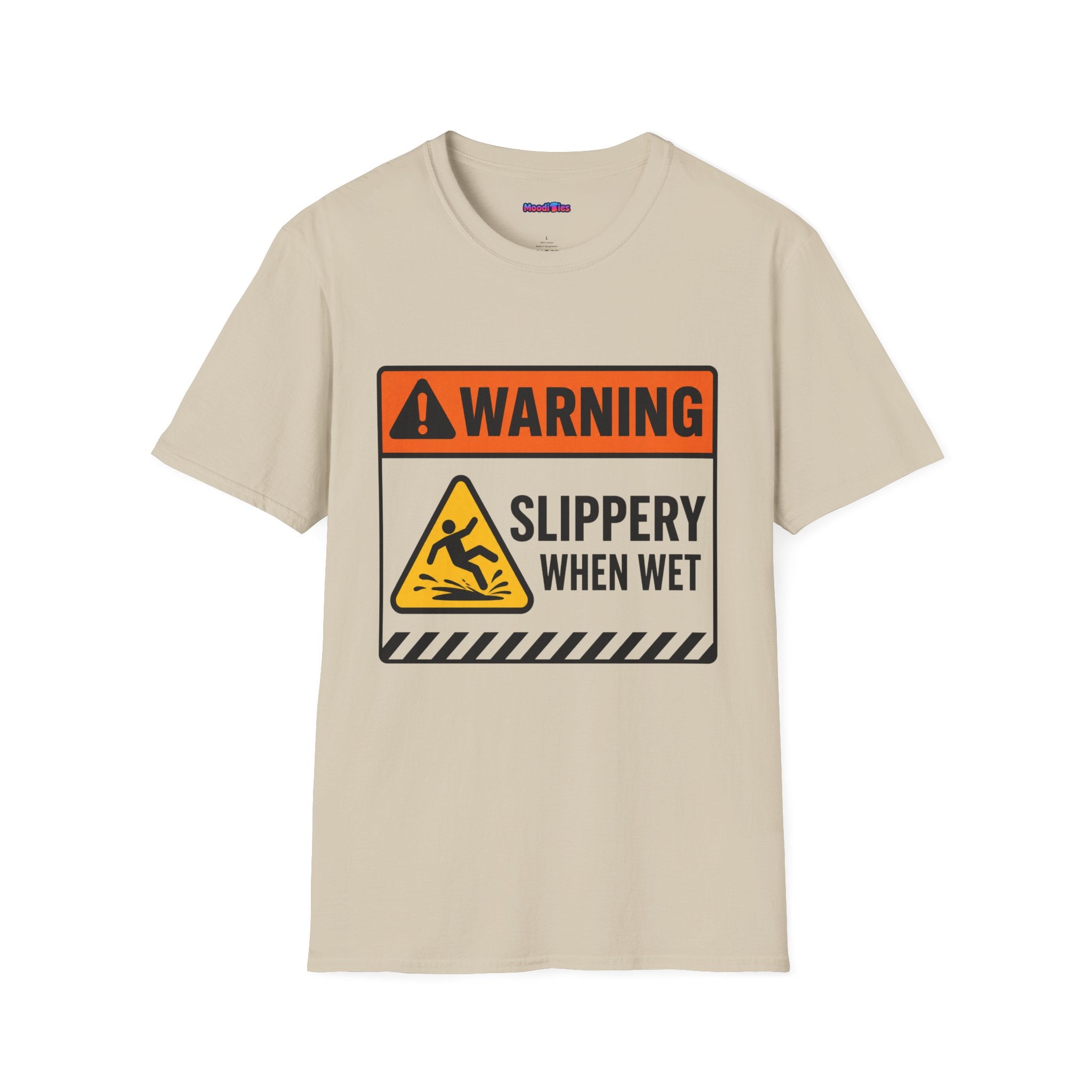 "Warning: Slippery When Wet" Warning Sign T-Shirt