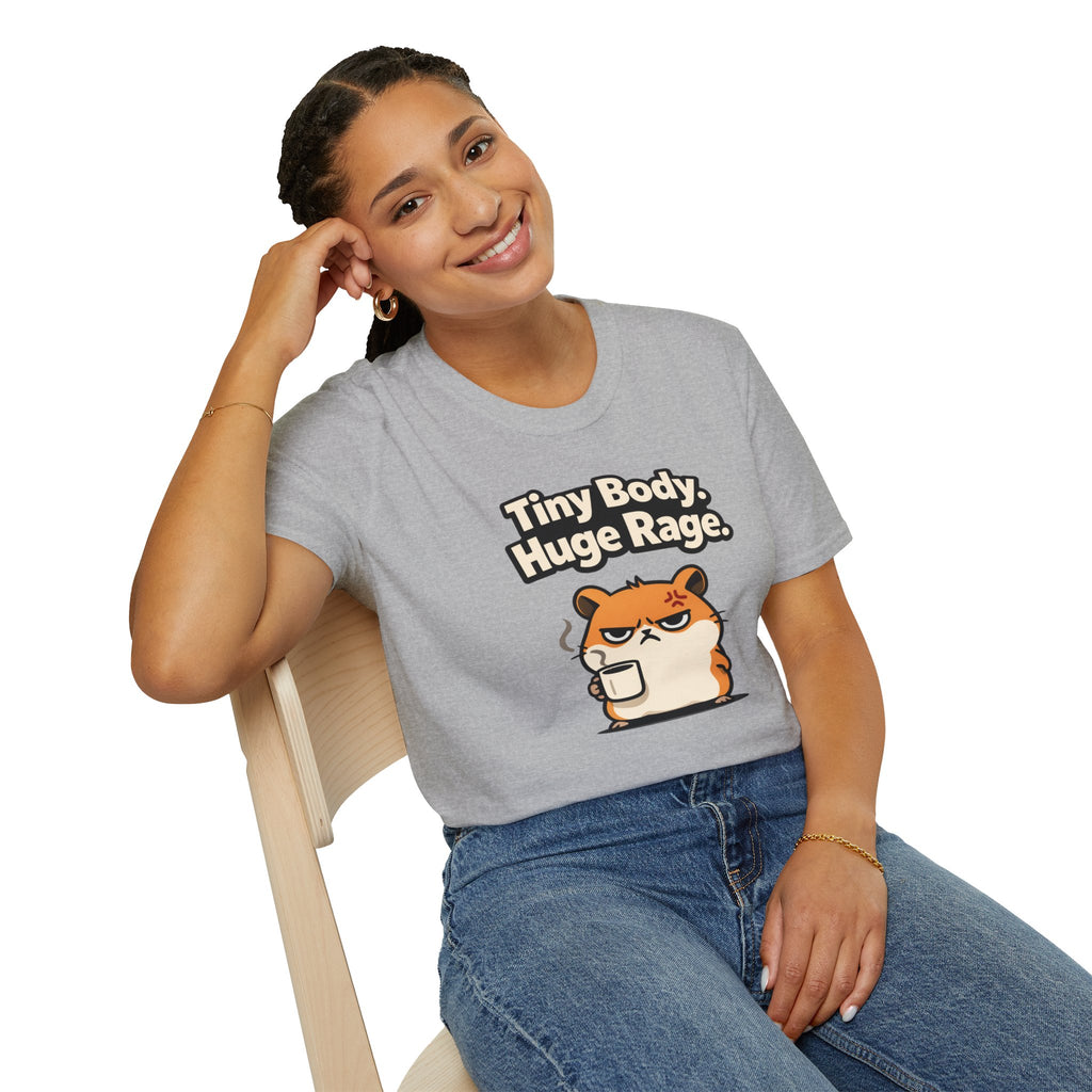 "Tiny Body, Huge Rage." Angry Hamster T-Shirt