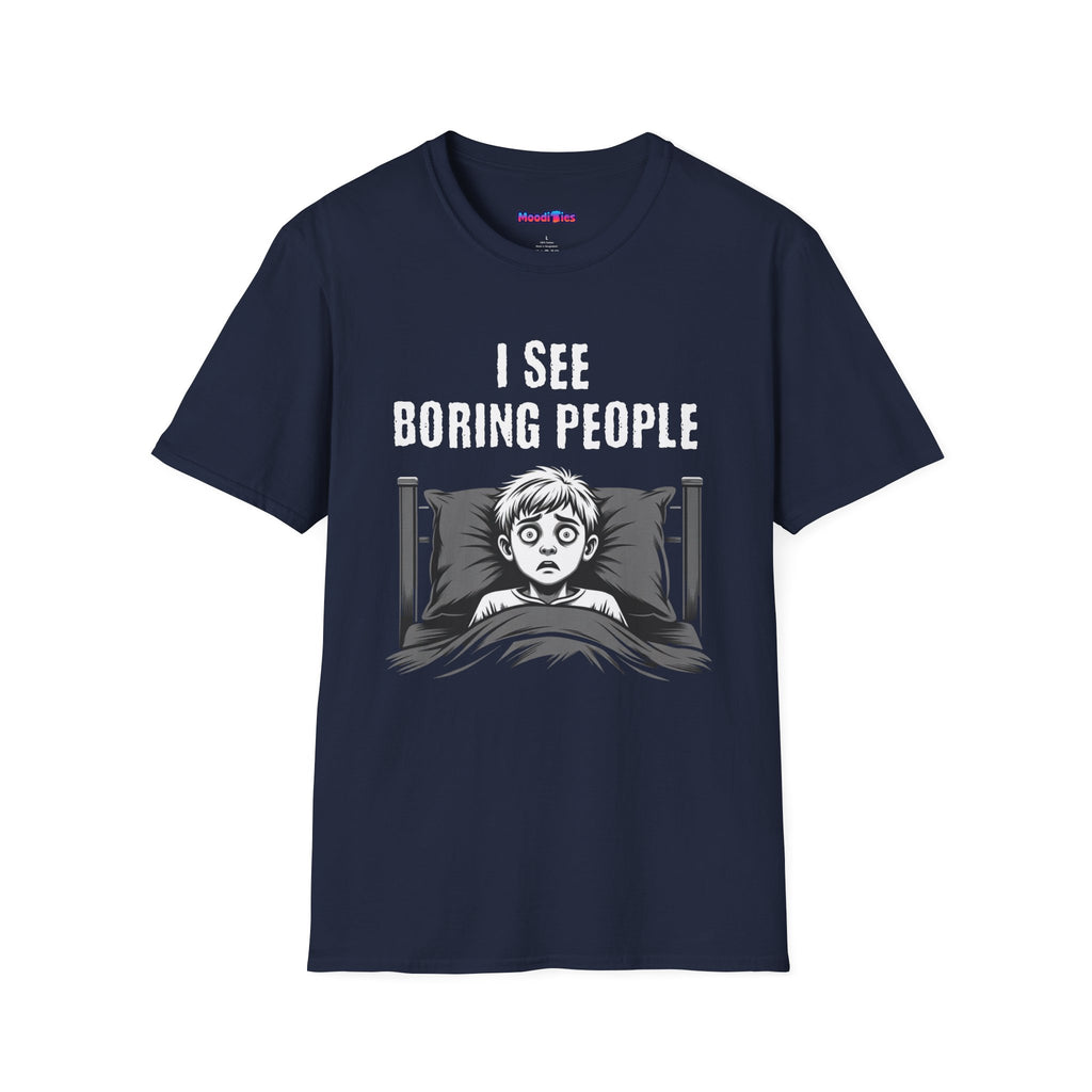 "I See Boring People" Spooked Boy T-Shirt