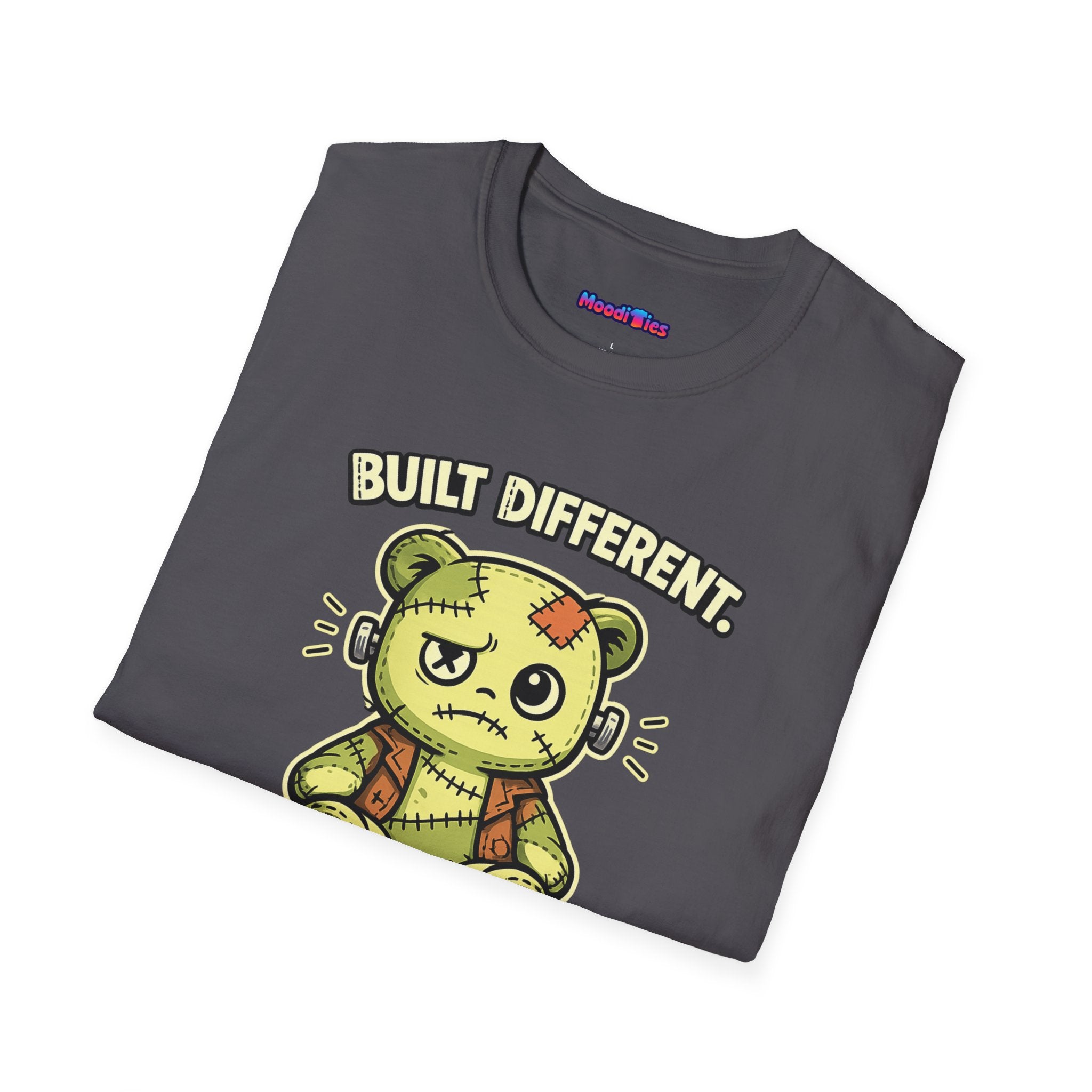 "Built Different, Mostly Wrong" Patchwork Teddy T-Shirt