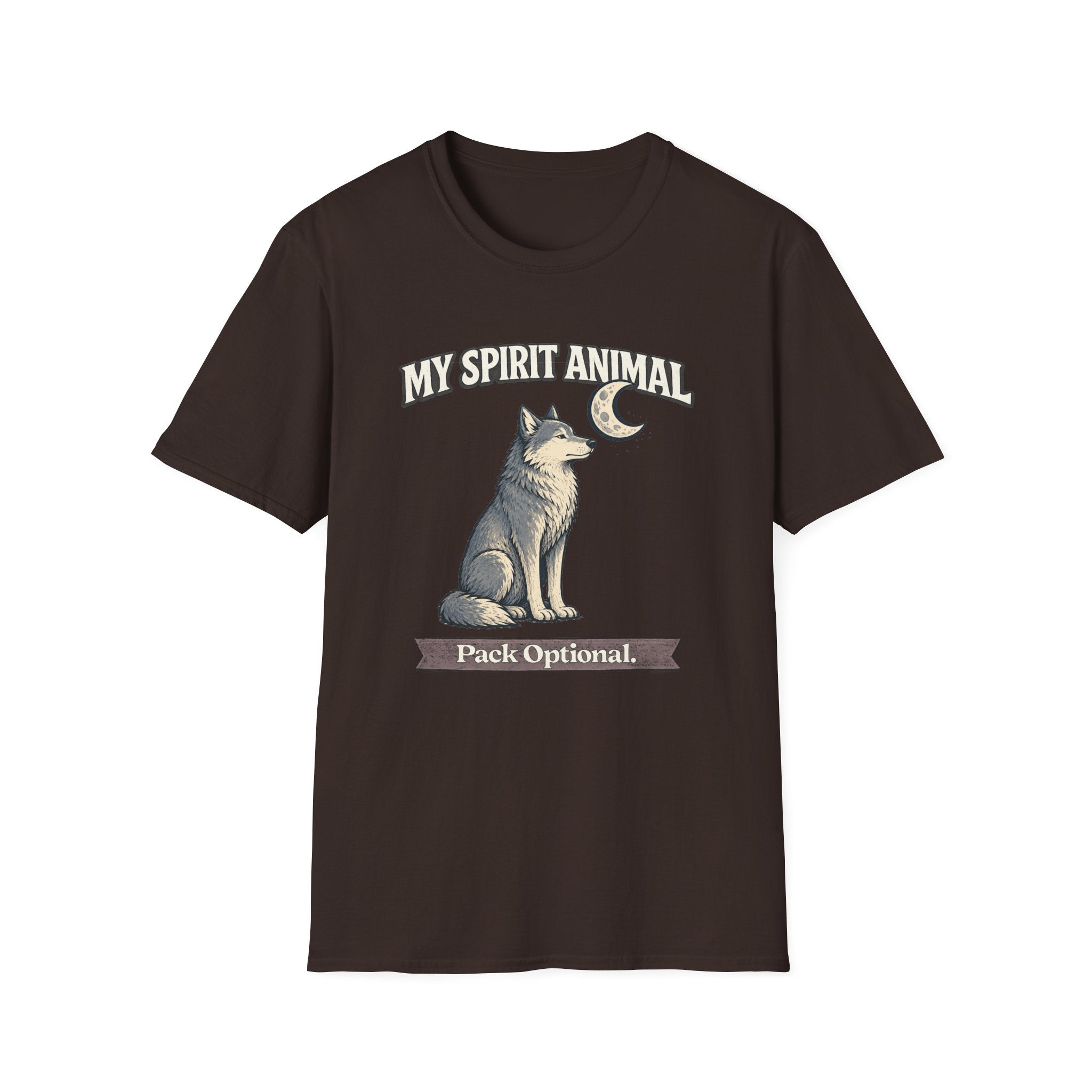 "My Spirit Animal: Wolf (Pack Optional)" T-Shirt