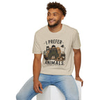 "I Prefer Animals. They Don't Ask Questions." Cozy at Home with Pets T-Shirt
