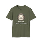 Text "Small But Ferally Opinionated" featuring disgruntled glaring hedgehog with arms crossed.
