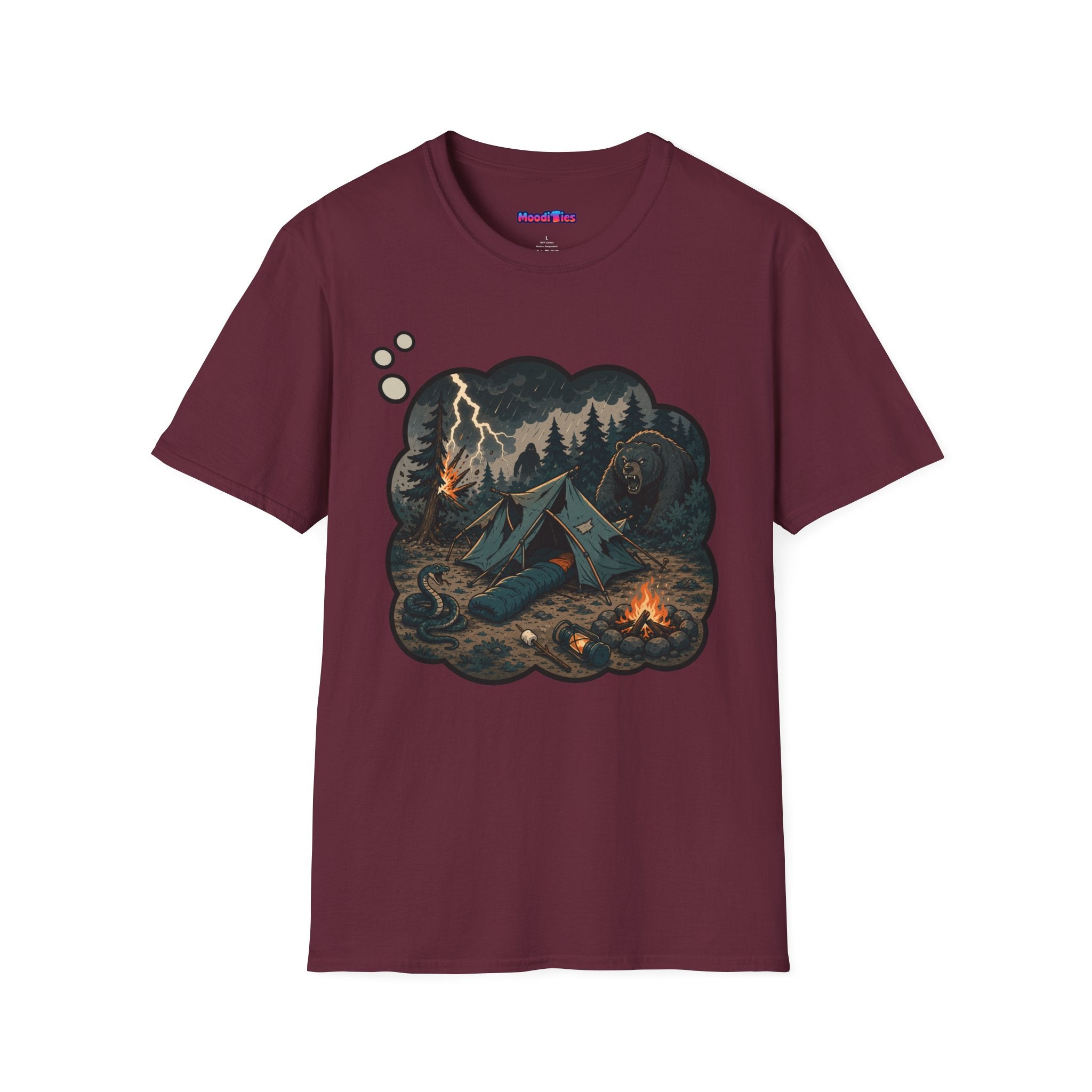 Camping Anxiety Thought Bubble T-Shirt