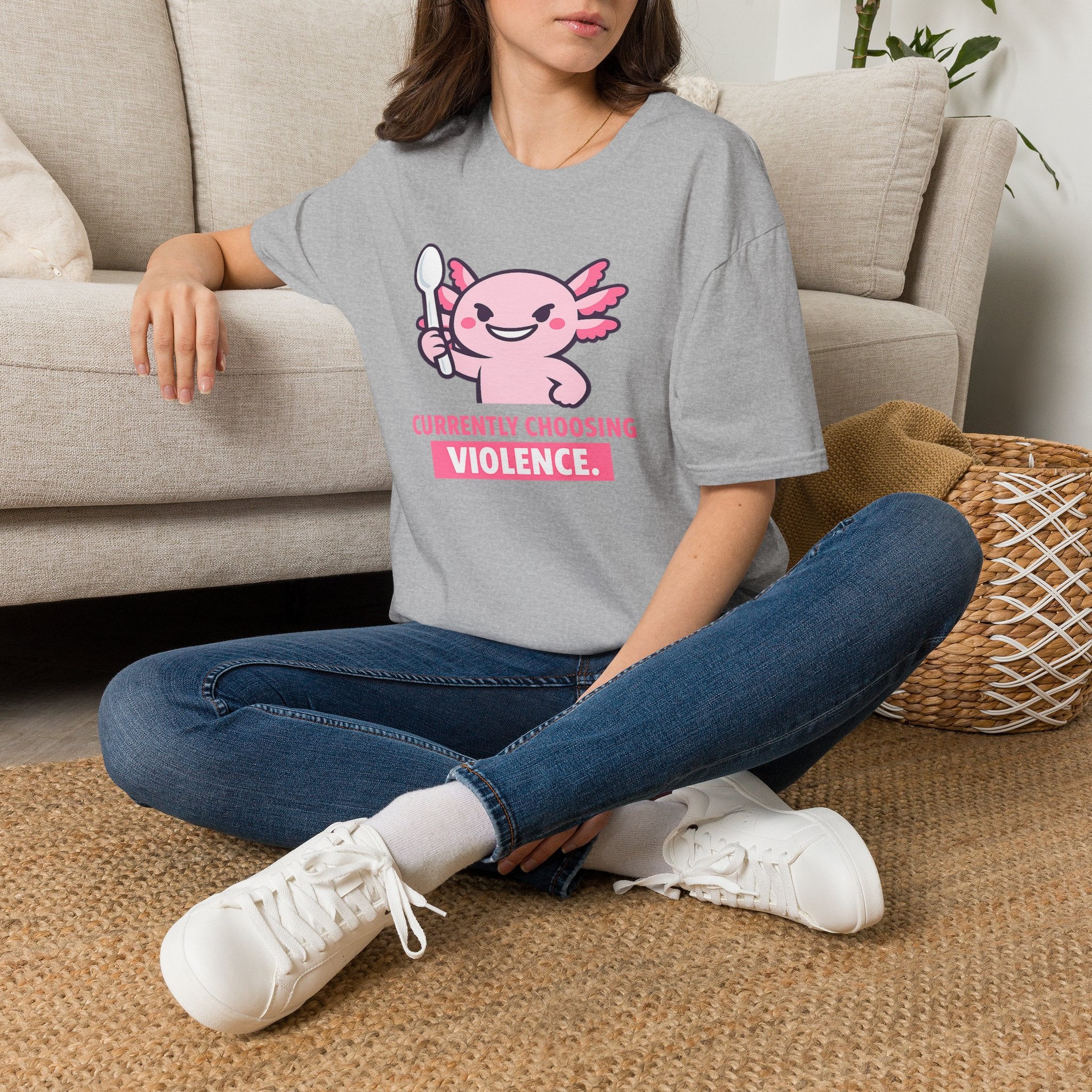 "Currently Choosing Violence" Axolotl T-Shirt