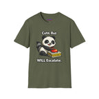 "Cute, But Will Escalate" Danger Panda T-Shirt