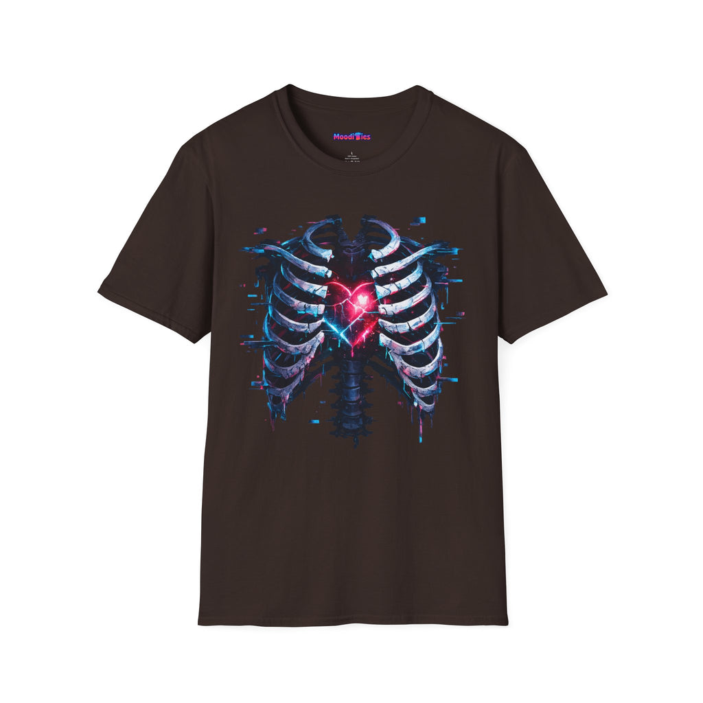 Ribcage Heart T-Shirt — Neon X-Ray Anatomical Heart Graphic Tee