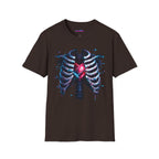 Ribcage Heart T-Shirt — Neon X-Ray Anatomical Heart Graphic Tee