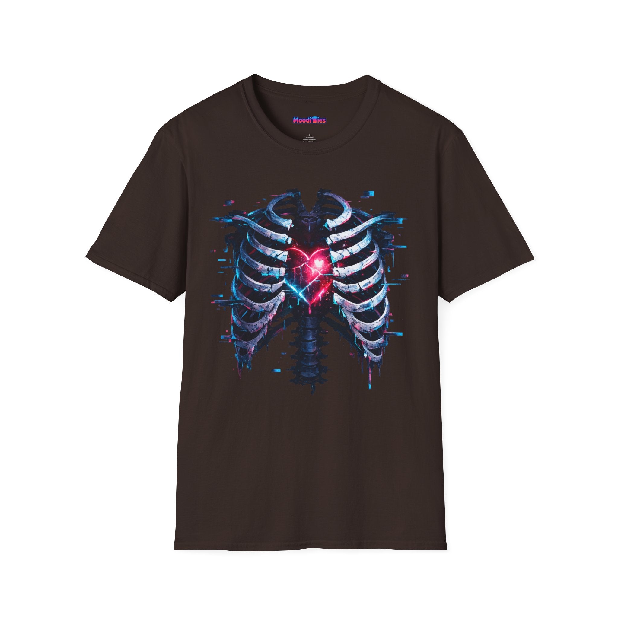 Ribcage Heart T-Shirt — Neon X-Ray Anatomical Heart Graphic Tee