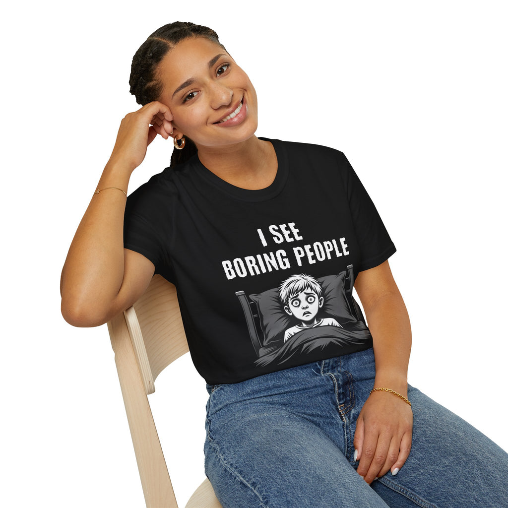 "I See Boring People" Spooked Boy T-Shirt