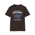 "Certified Overthinker" Retro Brain Graphic T-Shirt