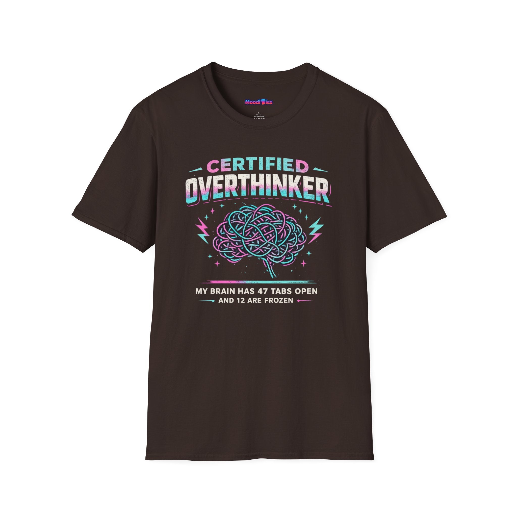 "Certified Overthinker" Retro Brain Graphic T-Shirt