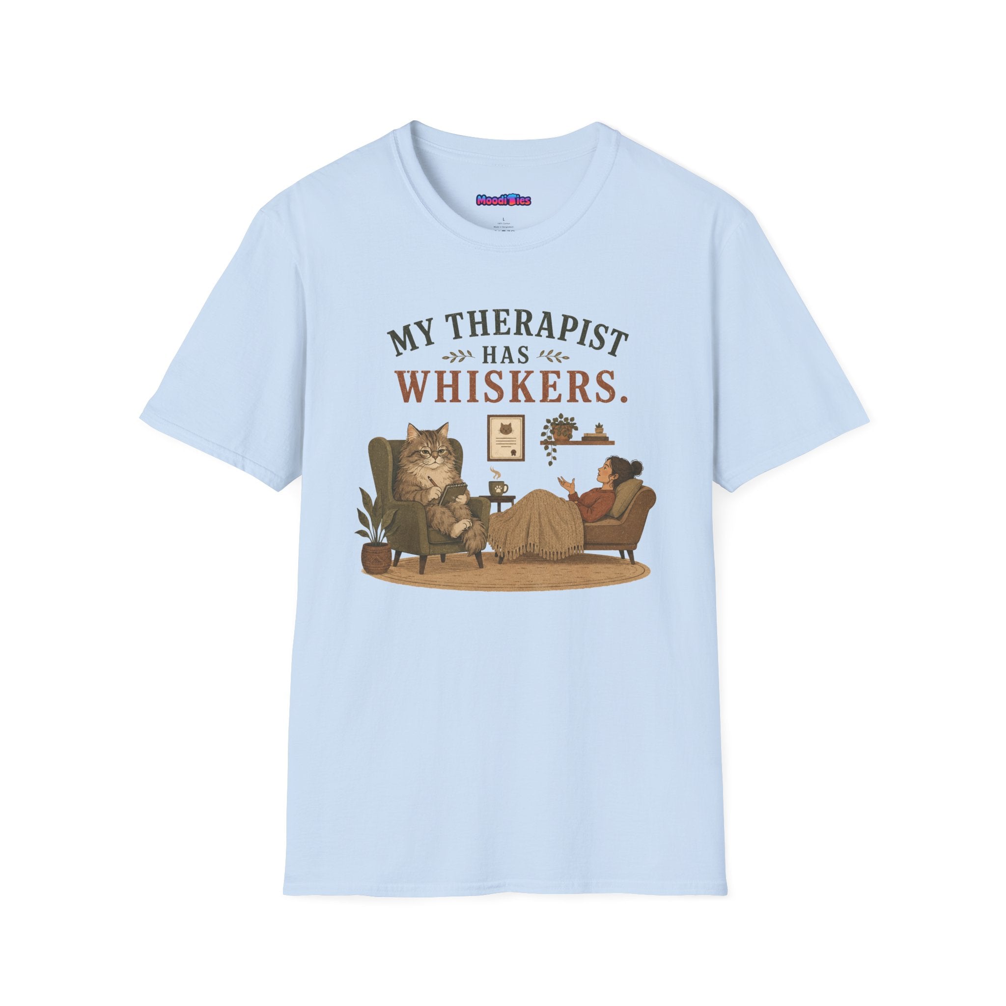 "My Therapist Has Whiskers." Therapy Cat T-Shirt