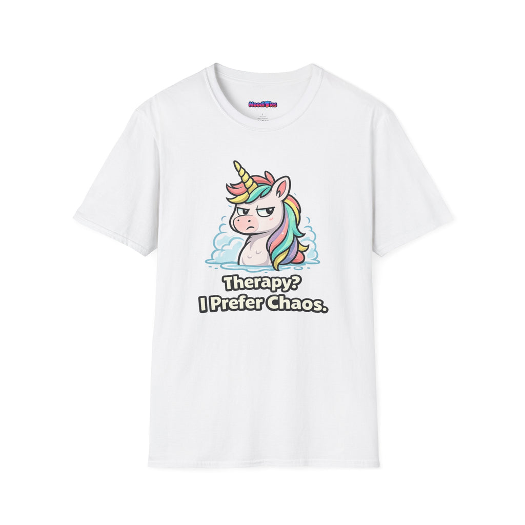 "Therapy? I Prefer Chaos." Unicorn T-Shirt