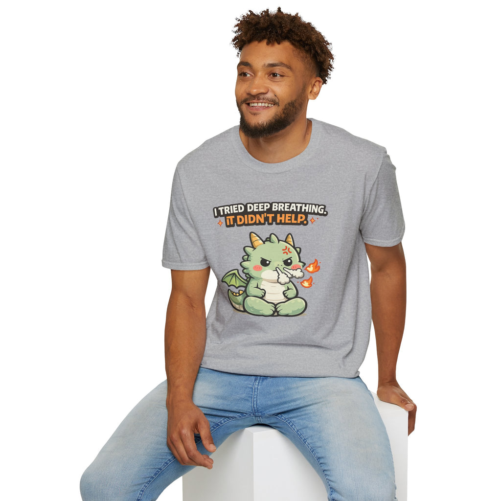 "I Tried Deep Breathing" Snorting Baby Dragon T‑Shirt