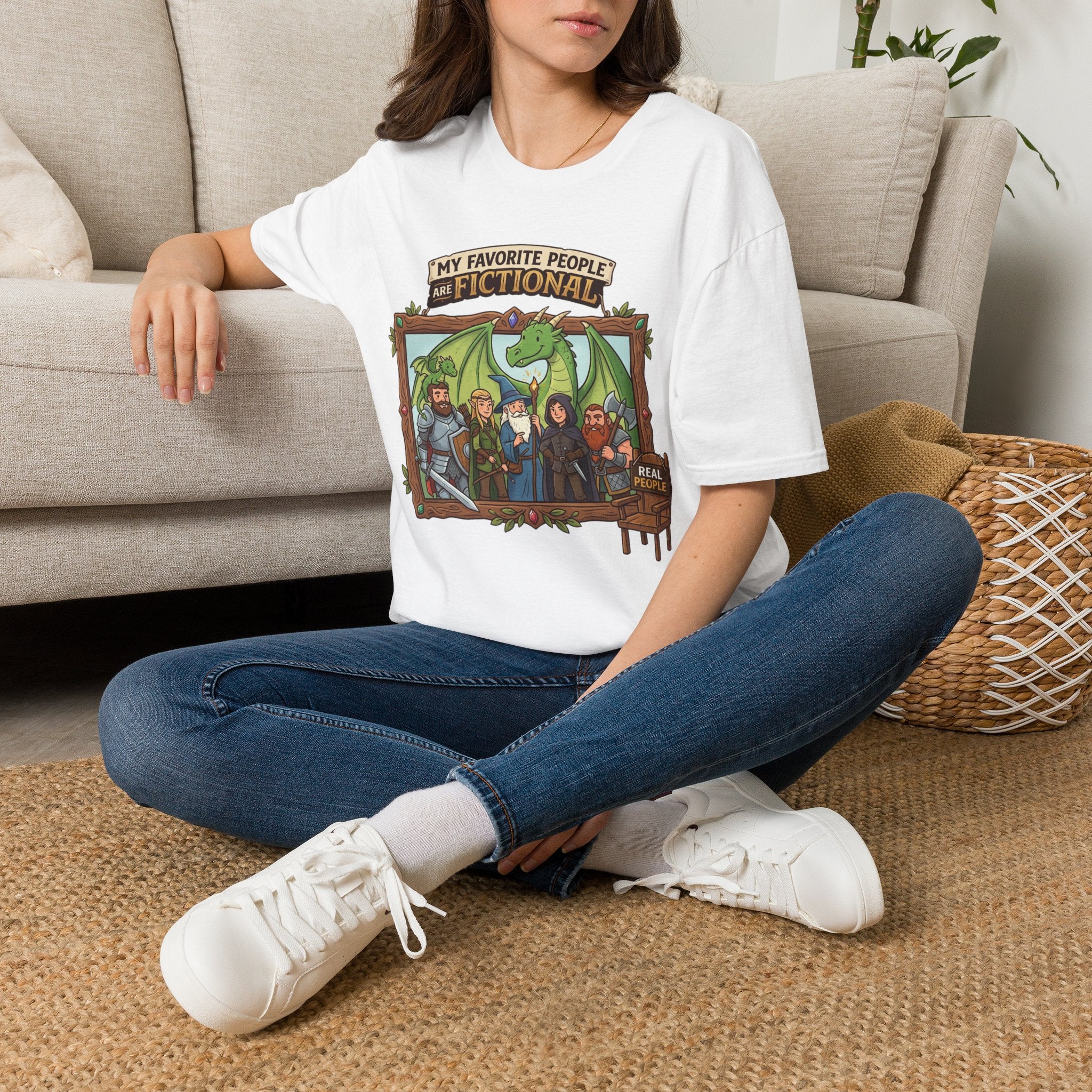 “My Favorite People Are Fictional” Fantasy Characters T-Shirt