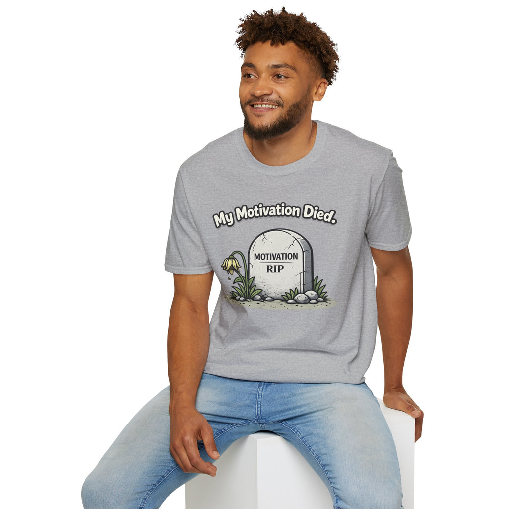 "My Motivation Died" Tombstone T-Shirt