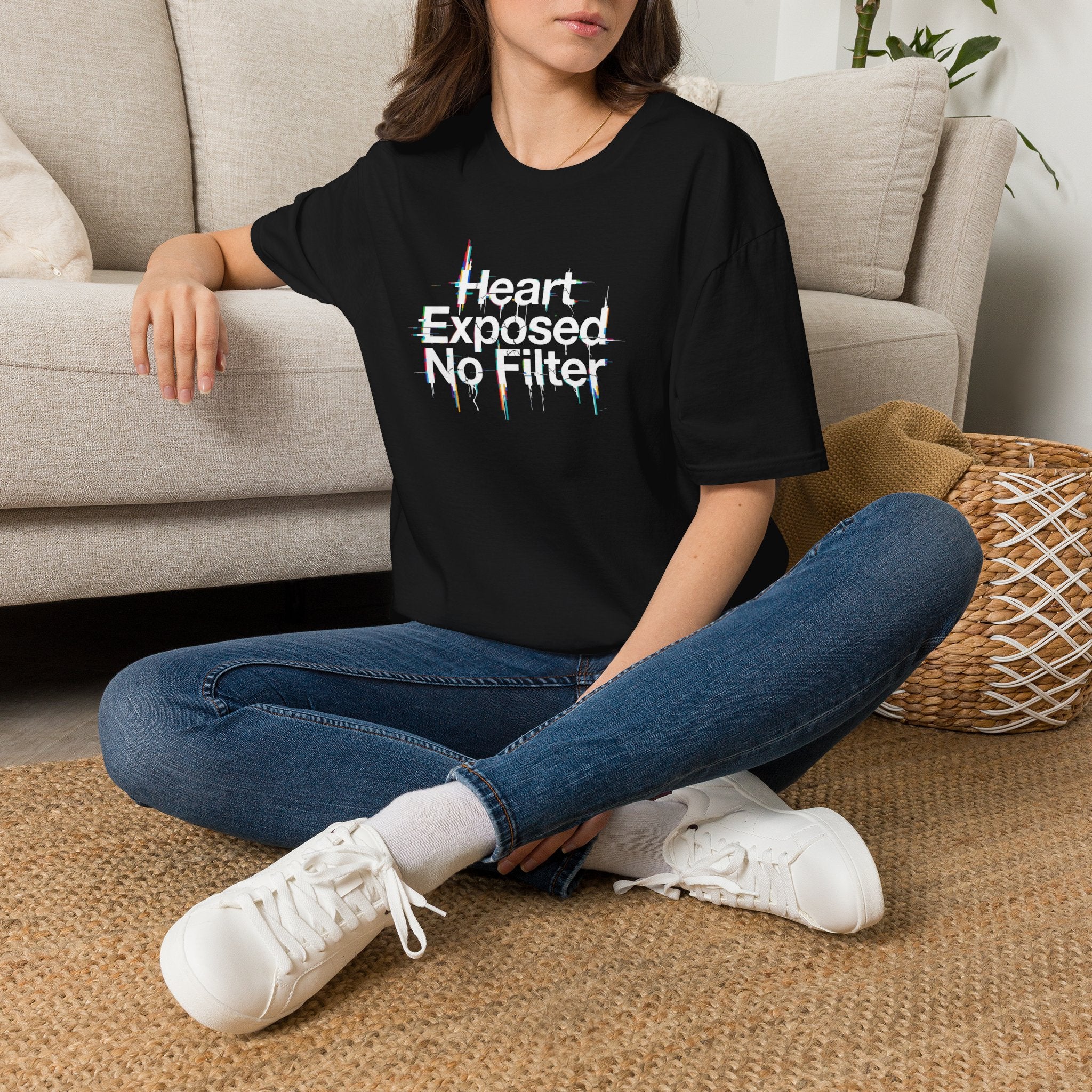 "Heart Exposed No Filter" Graphic T-Shirt