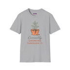 "Currently Growing Through It" Broken Potted Plant T-Shirt