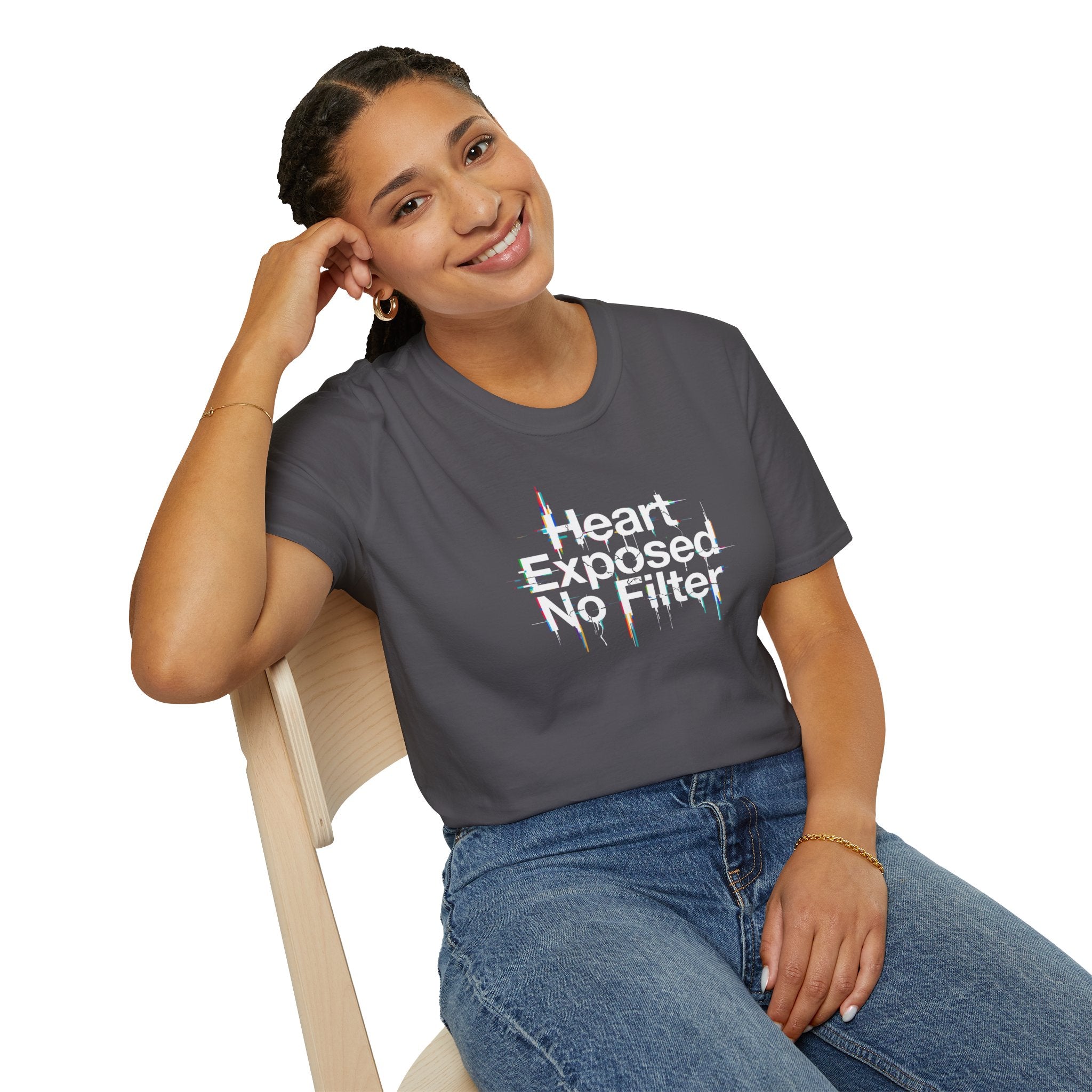 "Heart Exposed No Filter" Graphic T-Shirt