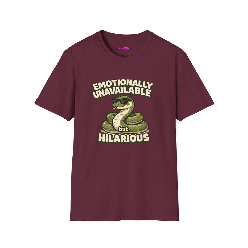 "Emotionally Unavailable But Hilarious" Snake T-Shirt