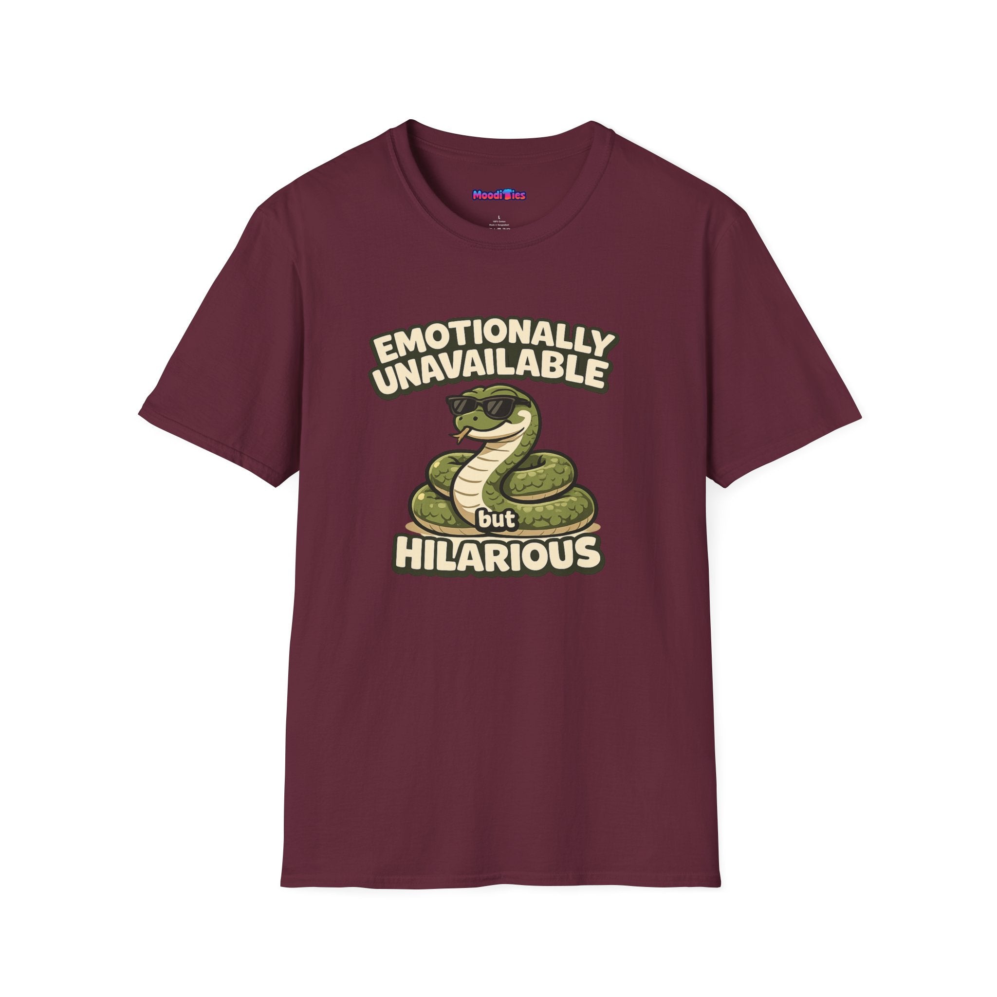 "Emotionally Unavailable But Hilarious" Snake T-Shirt