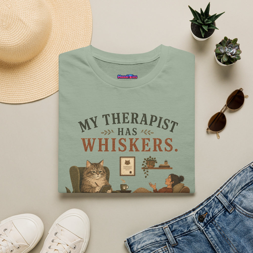 "My Therapist Has Whiskers." Therapy Cat T-Shirt