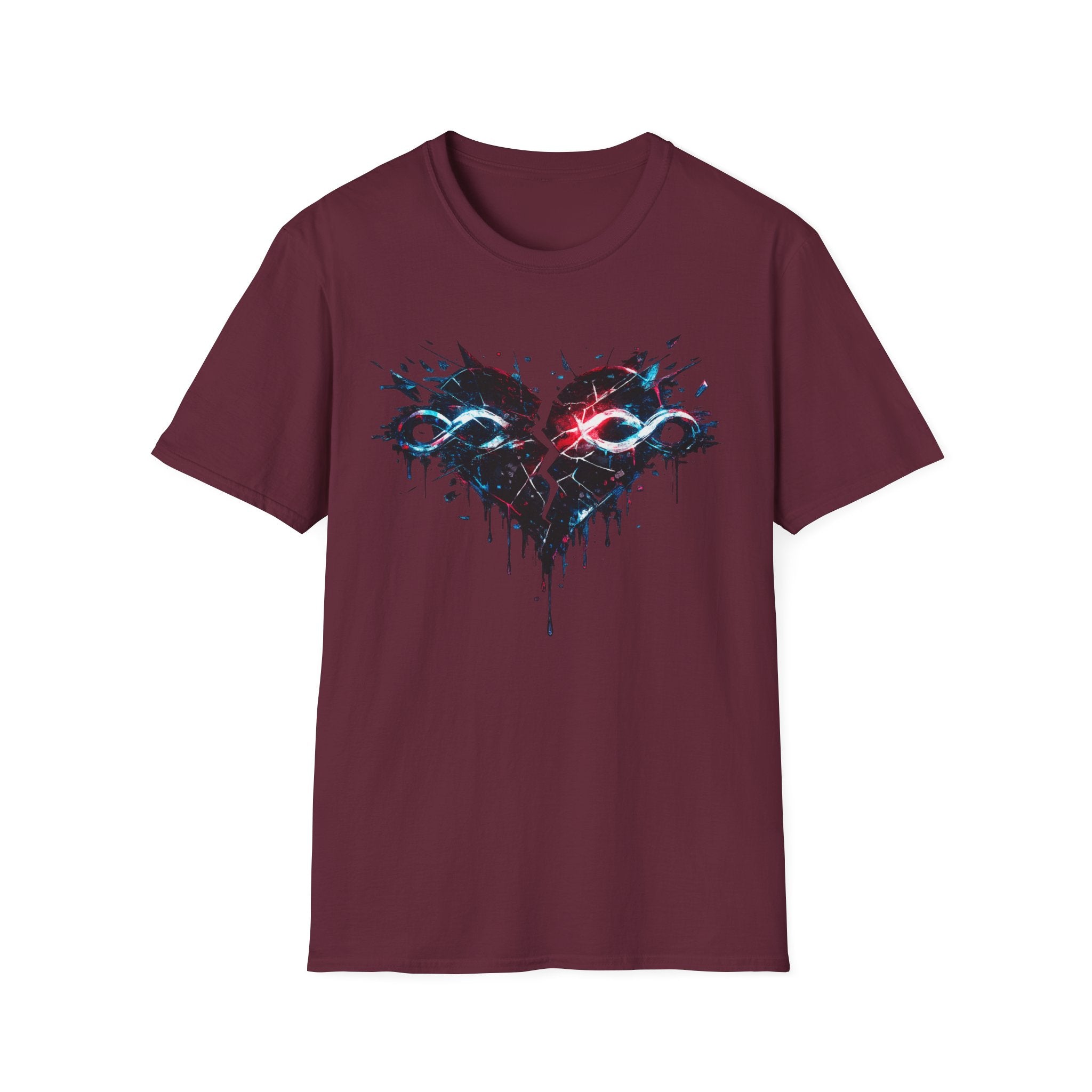 Dripping Infinity Heart Graphic T-Shirt