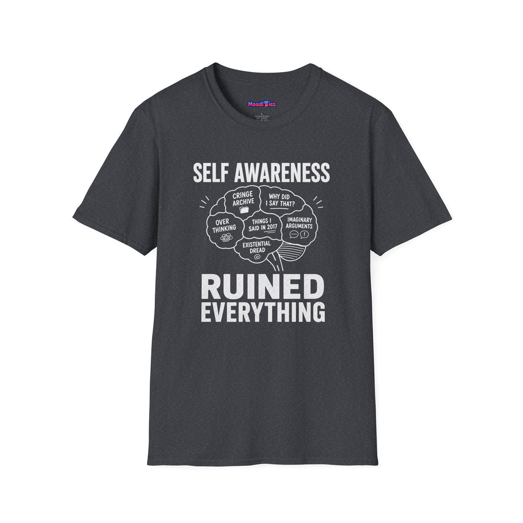 "Self-Awareness Ruined Everything" Brain Map T-Shirt
