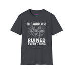 "Self-Awareness Ruined Everything" Brain Map T-Shirt