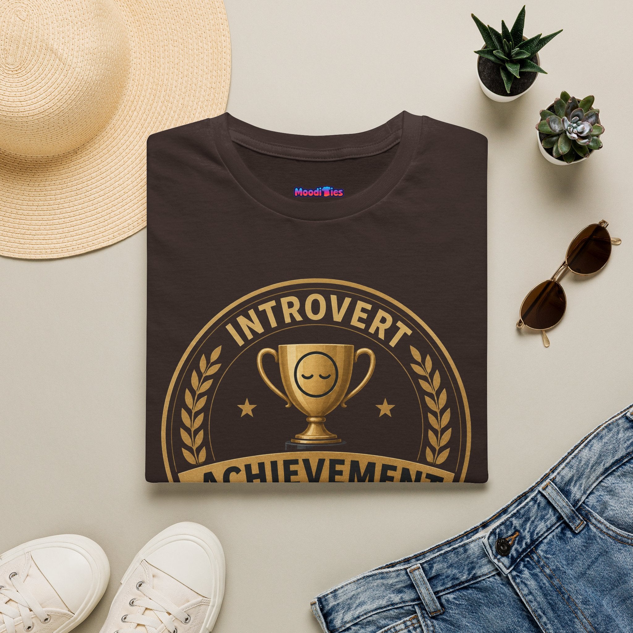"Introvert Achievement: Successfully Avoided Everyone Today" T-Shirt