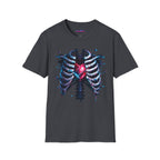 Ribcage Heart T-Shirt — Neon X-Ray Anatomical Heart Graphic Tee