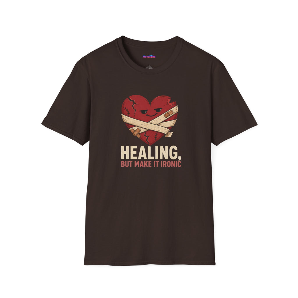 "Healing, But Make It Ironic" Bandaged Heart T-Shirt