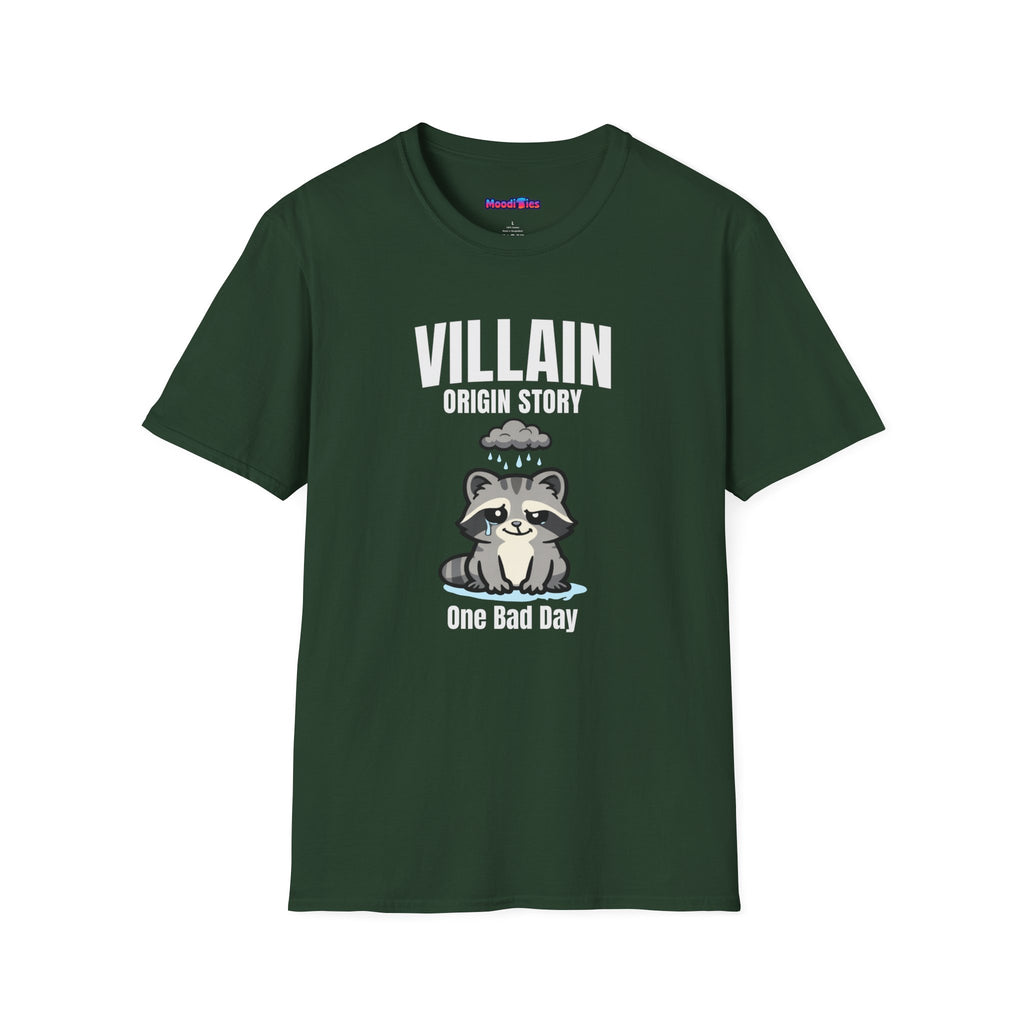 "Villain Origin Story: One Bad Day" Raccoon T-Shirt