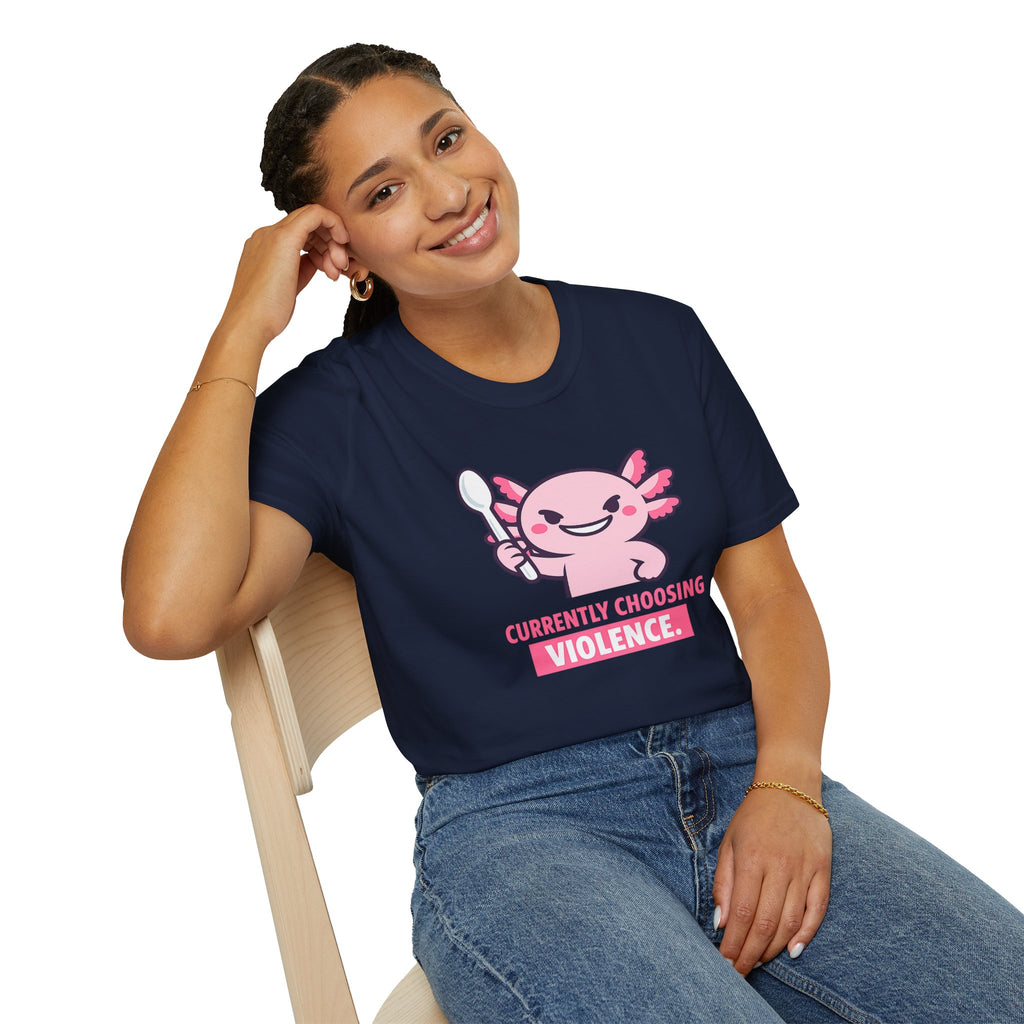 "Currently Choosing Violence" Axolotl T-Shirt