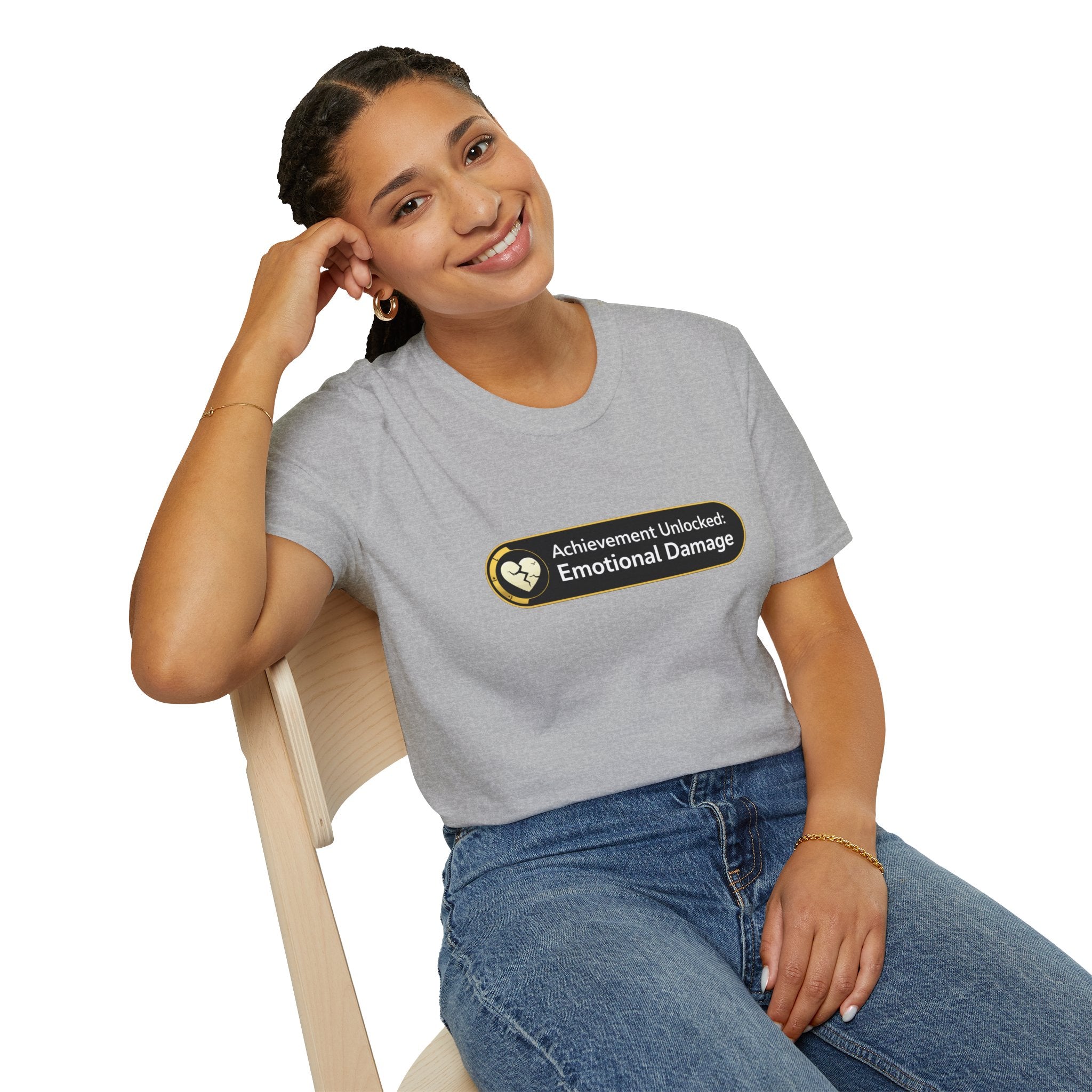 "Achievement Unlocked: Emotional Damage” Funny Graphic T-Shirt
