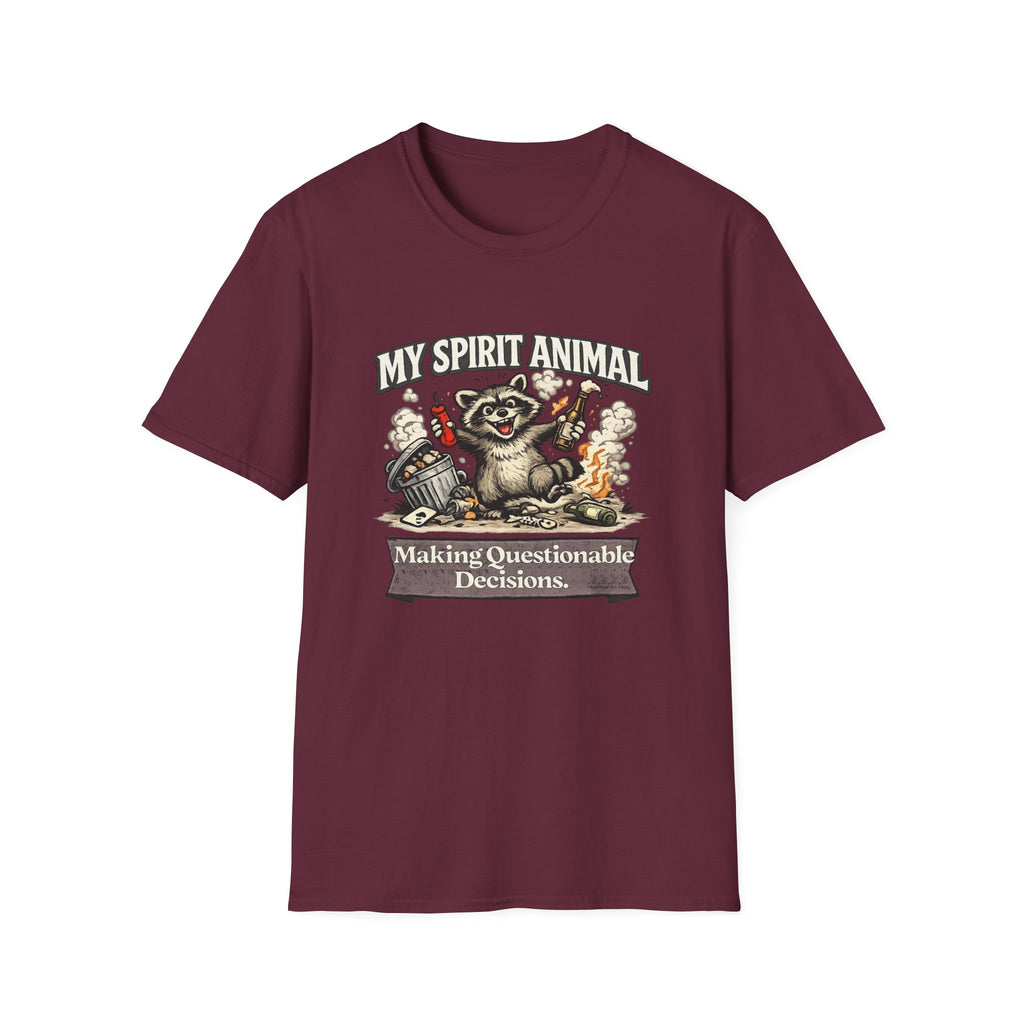 "My Spirit Animal: Raccoon (Making Questionable Decisions)" T-Shirt