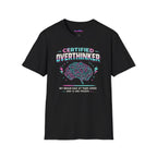 "Certified Overthinker" Retro Brain Graphic T-Shirt