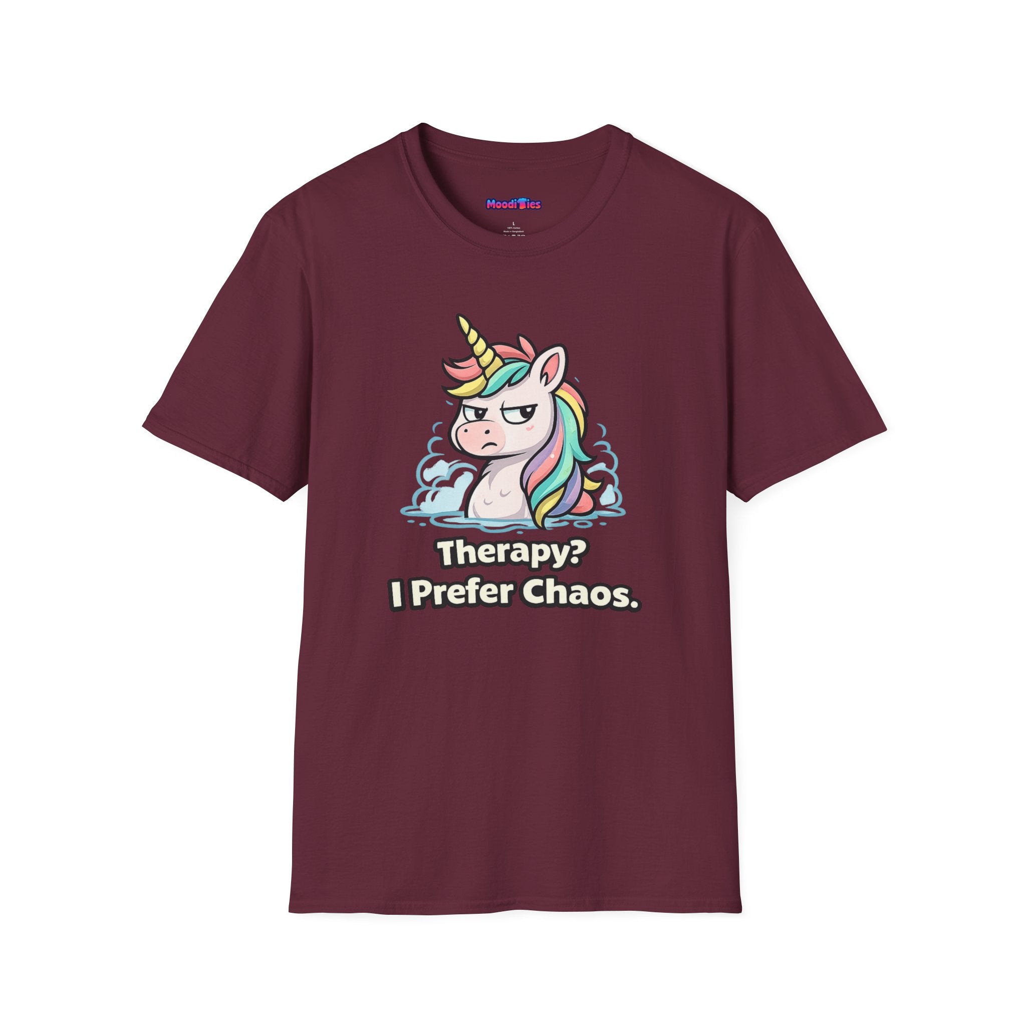 "Therapy? I Prefer Chaos." Unicorn T-Shirt