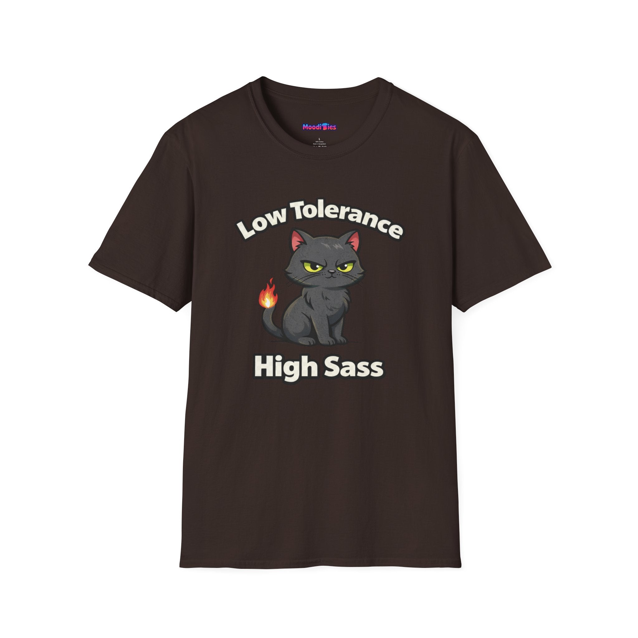 "Low Tolerance, High Sass" Black Cat T-Shirt