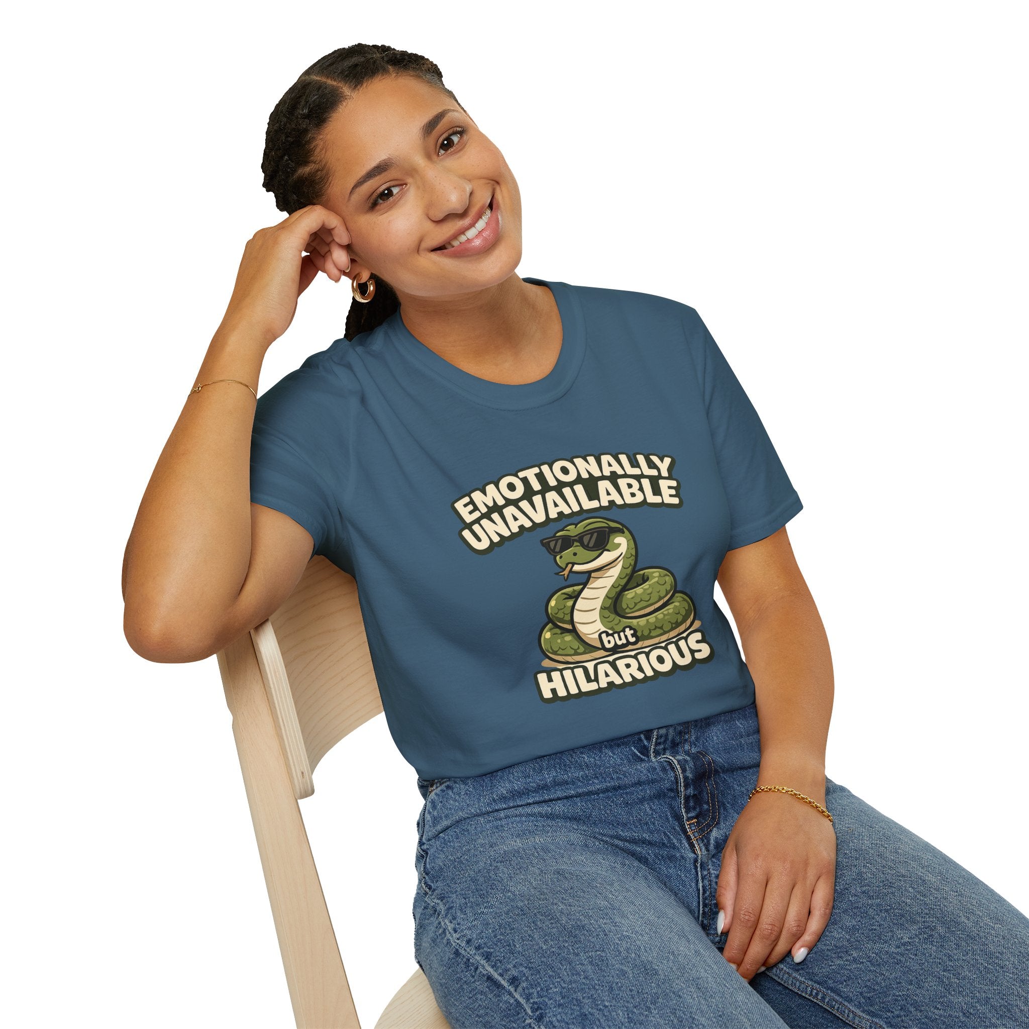 "Emotionally Unavailable But Hilarious" Snake T-Shirt