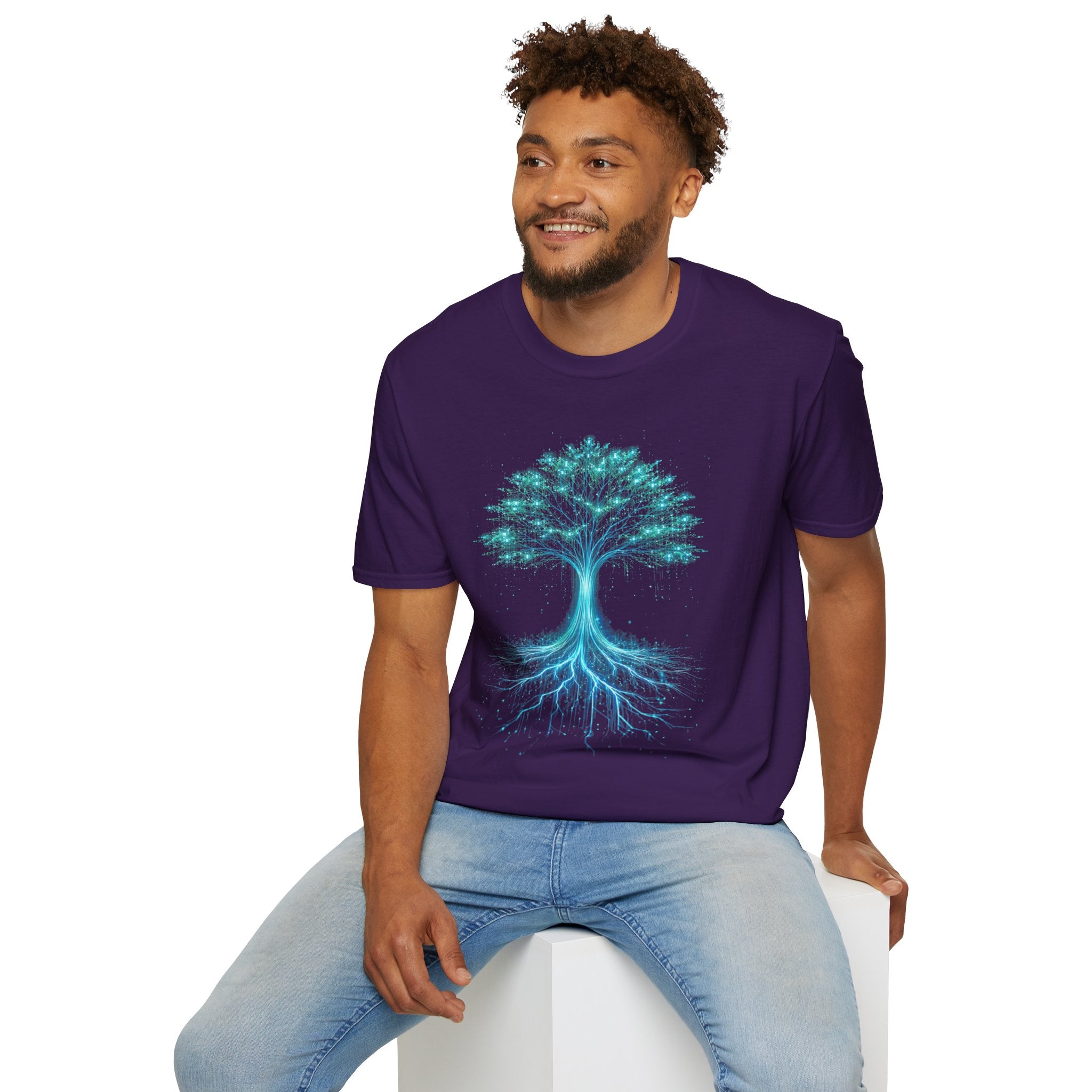 Digital Tree of Life (Blue) Graphic T-Shirt
