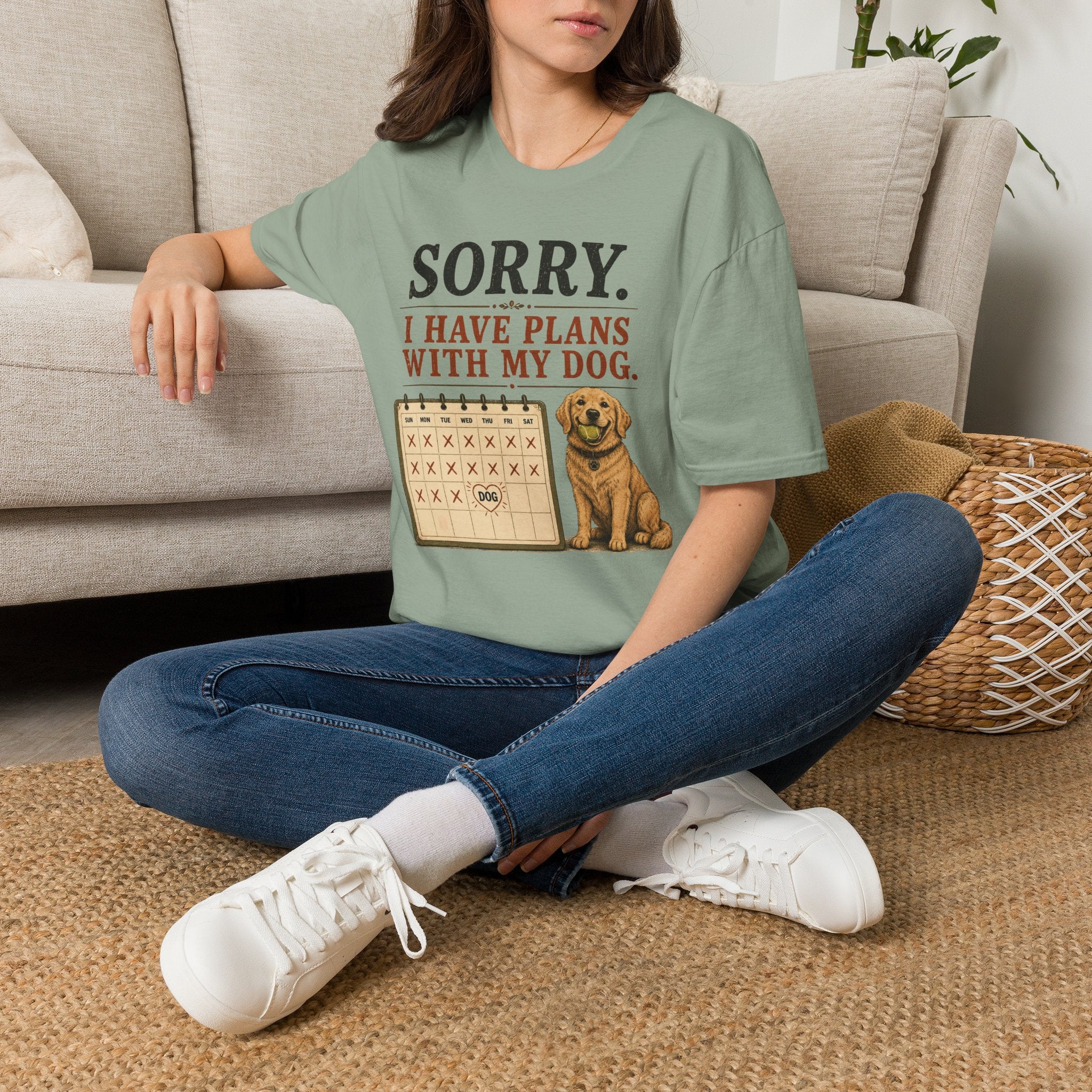 "Sorry. I Have Plans With My Dog." Happy Dog T-Shirt