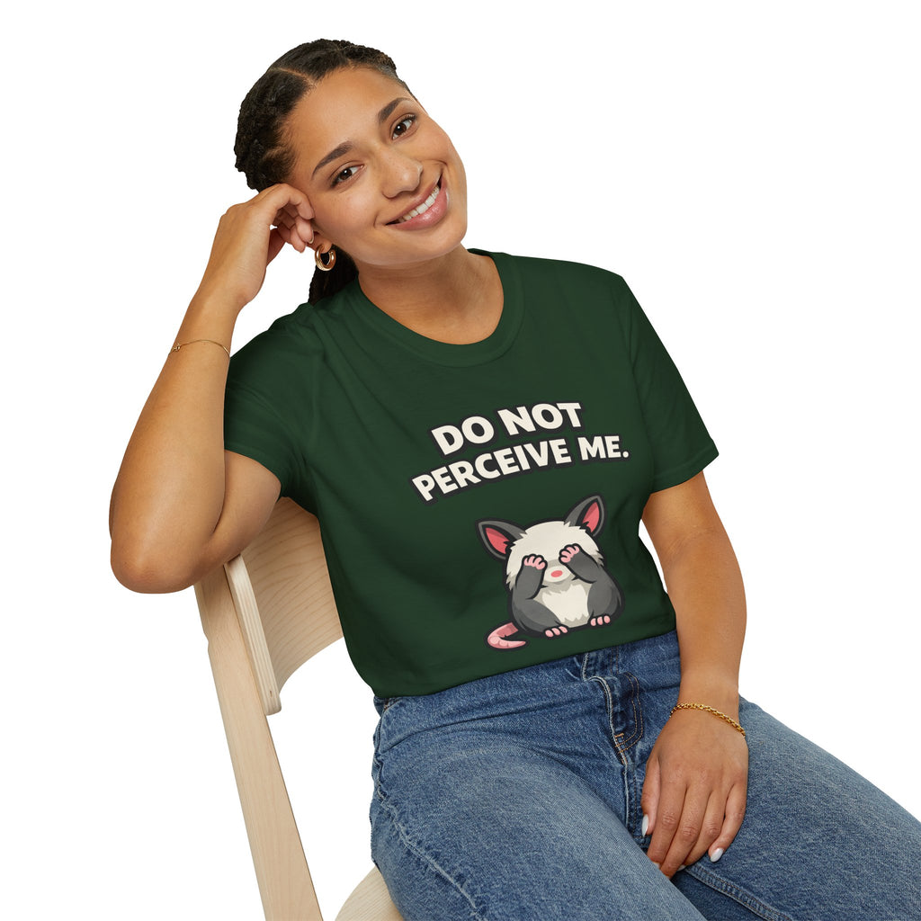 "Do Not Perceive Me" Shy Opossum T-Shirt