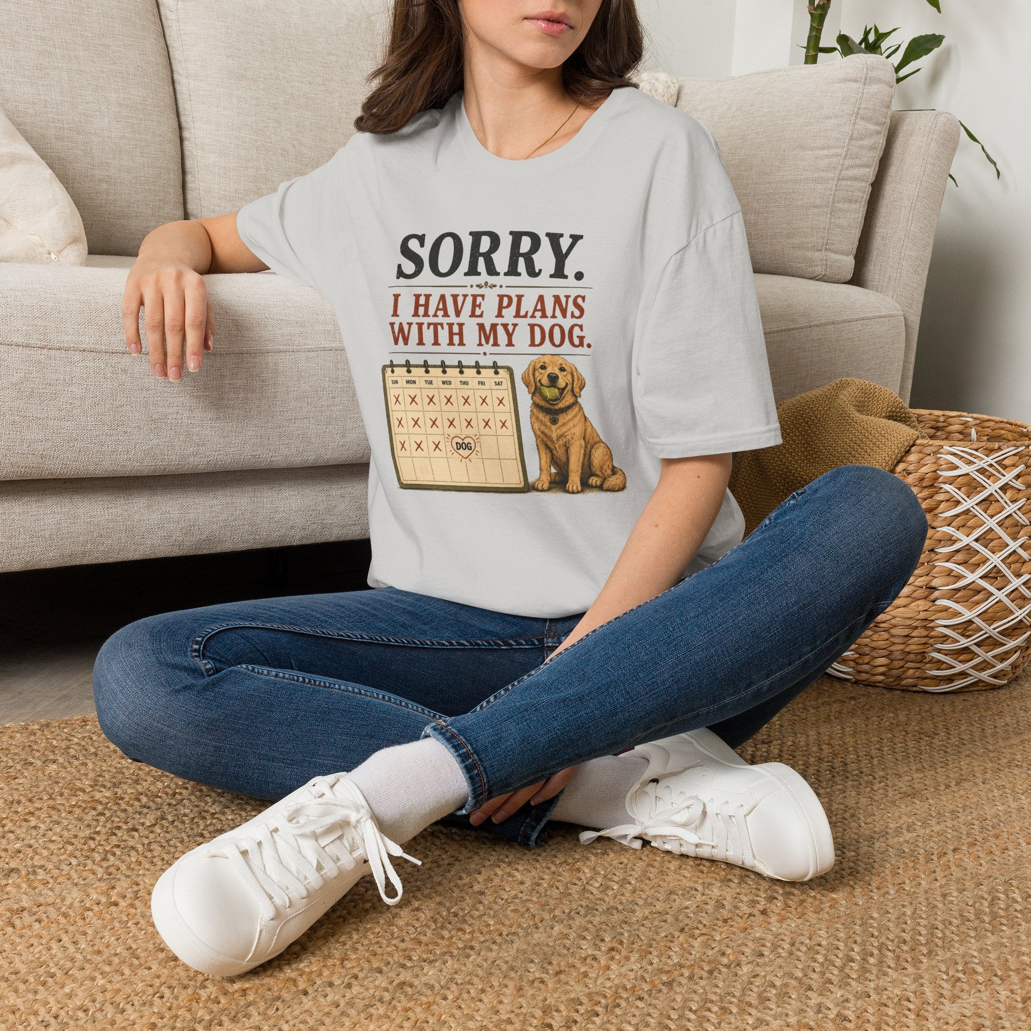 "Sorry. I Have Plans With My Dog." Happy Dog T-Shirt