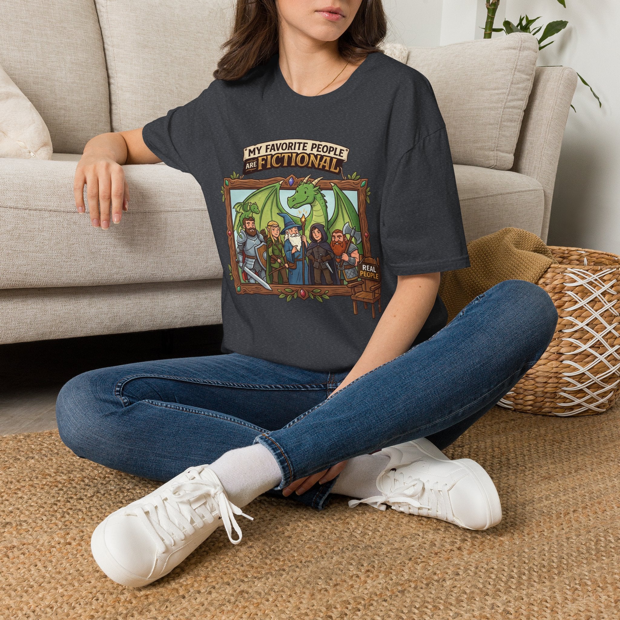 “My Favorite People Are Fictional” Fantasy Characters T-Shirt