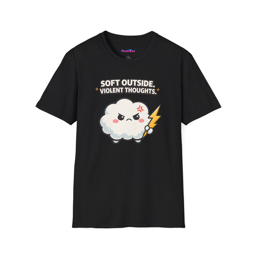 "Soft Outside. Violent Thoughts" Angry Cloud T-Shirt