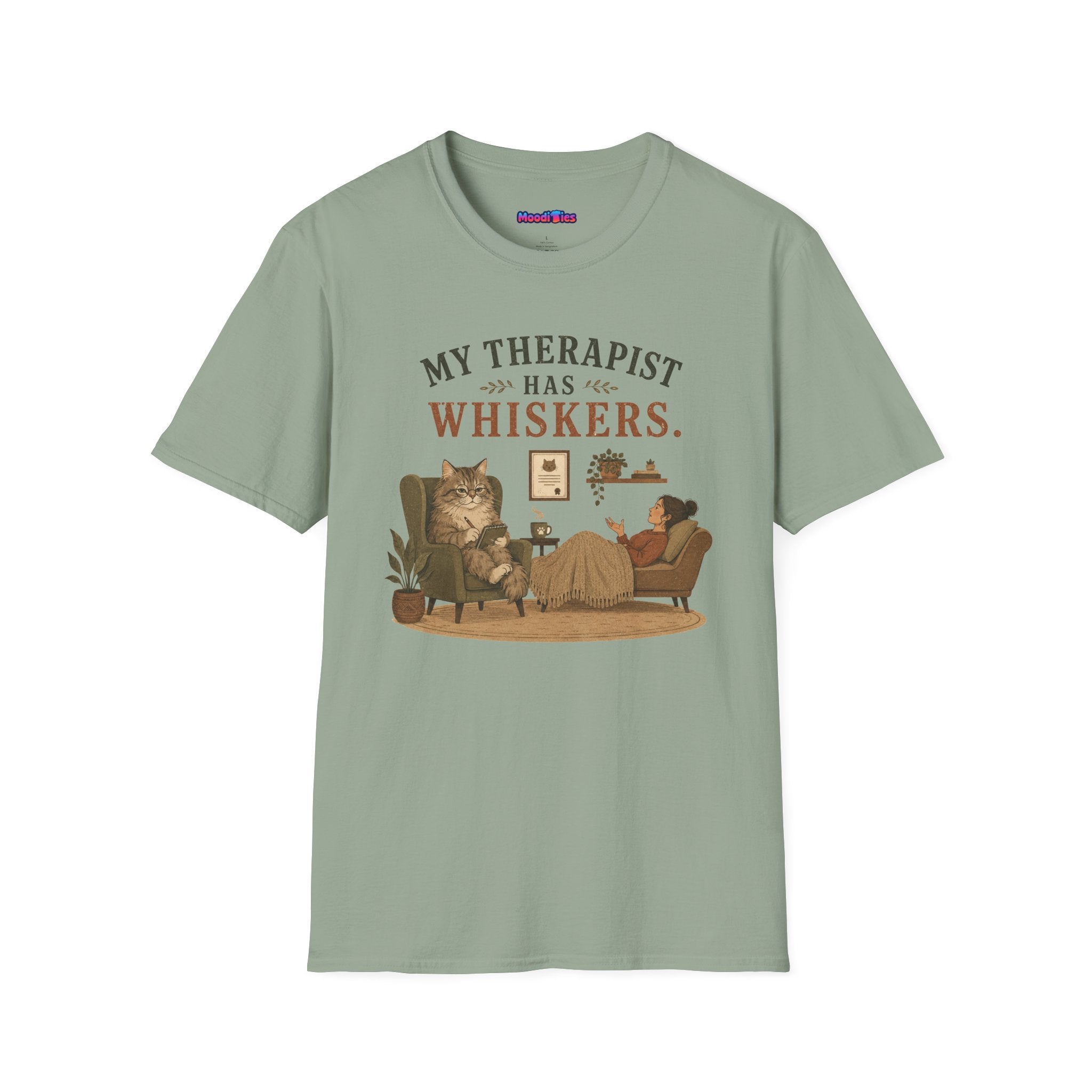 "My Therapist Has Whiskers." Therapy Cat T-Shirt
